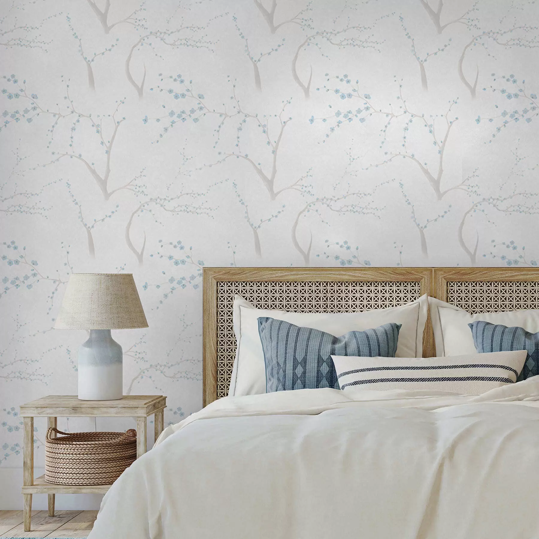 Фототапет Леки клони със сини цветове a01111