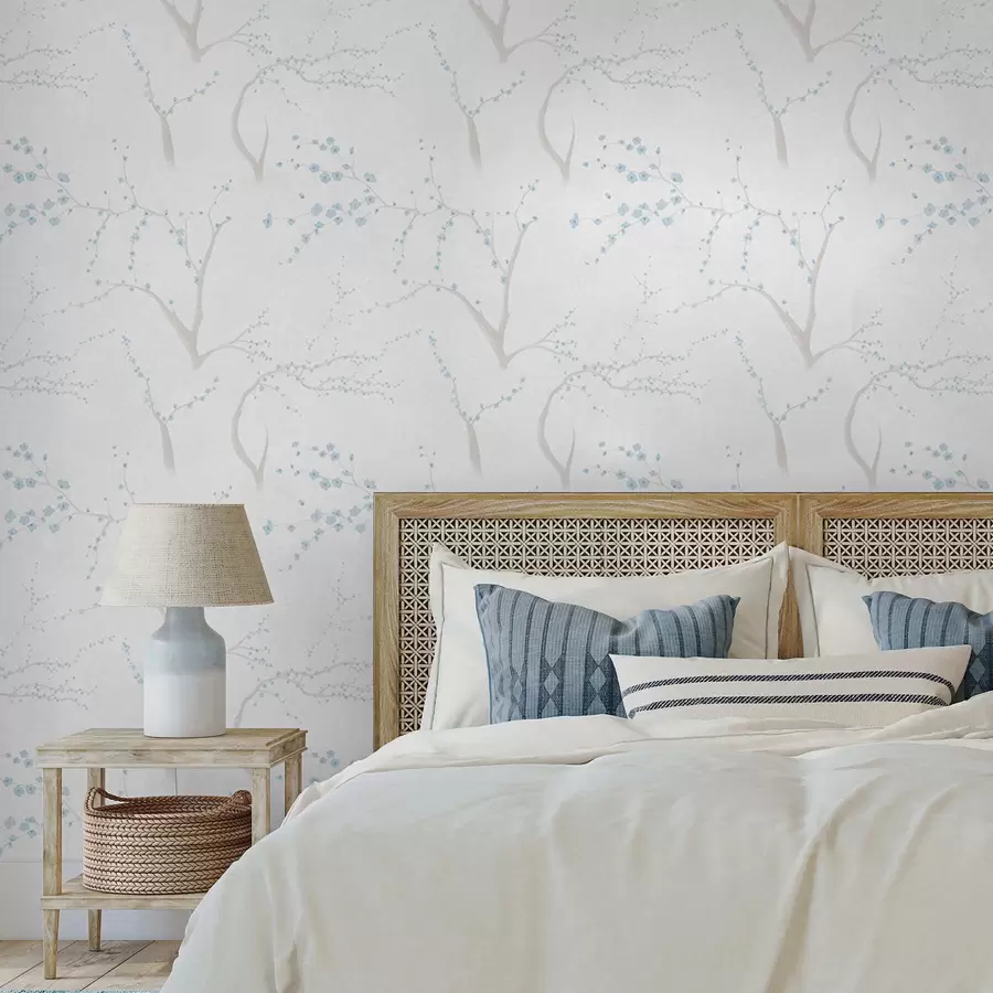 Фототапет Леки клони със сини цветове a01111