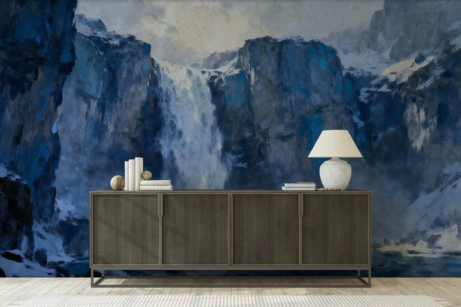 Фототапет Водопад, нарисуван в стил гръндж w05177