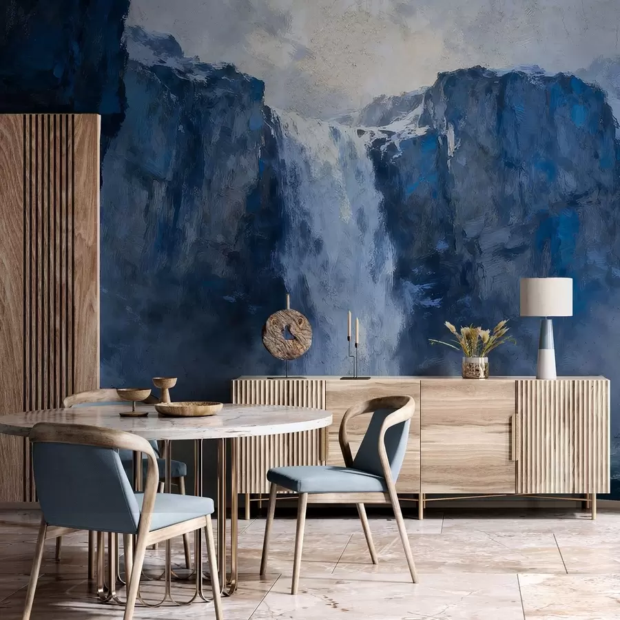 Фототапет Водопад, нарисуван в стил гръндж w05177