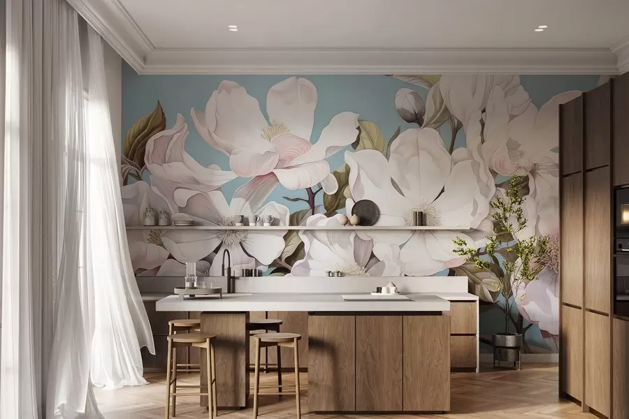 Фототапет Буйни цветя на клон на дърво w05178