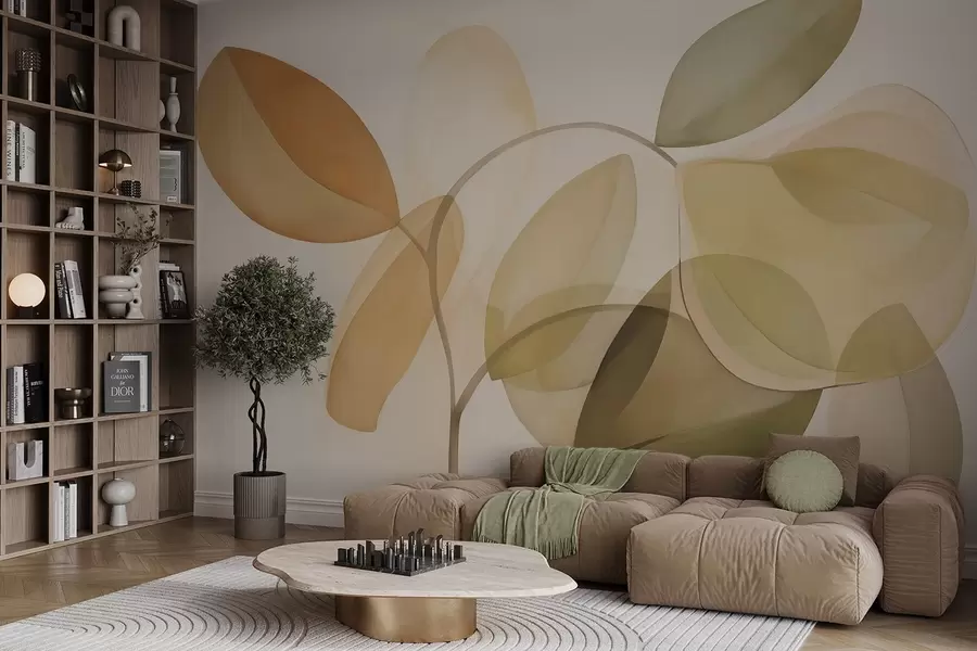 Фототапет Абстрактни листа имитация на живопис w05208