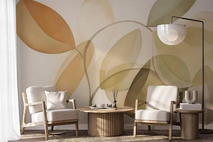 Фототапет Абстрактни листа имитация на живопис w05208