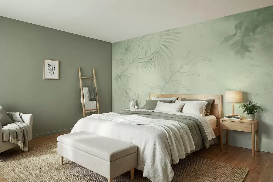 Фототапет Линейни растения на хладен син фон w05128v2