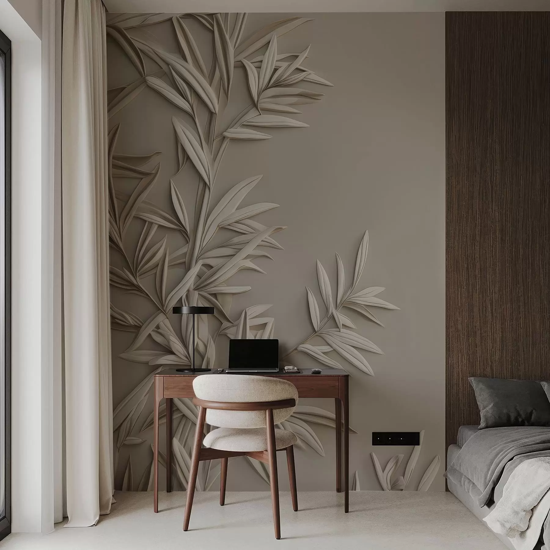 Фототапет Имитация на барелефни листа w05244