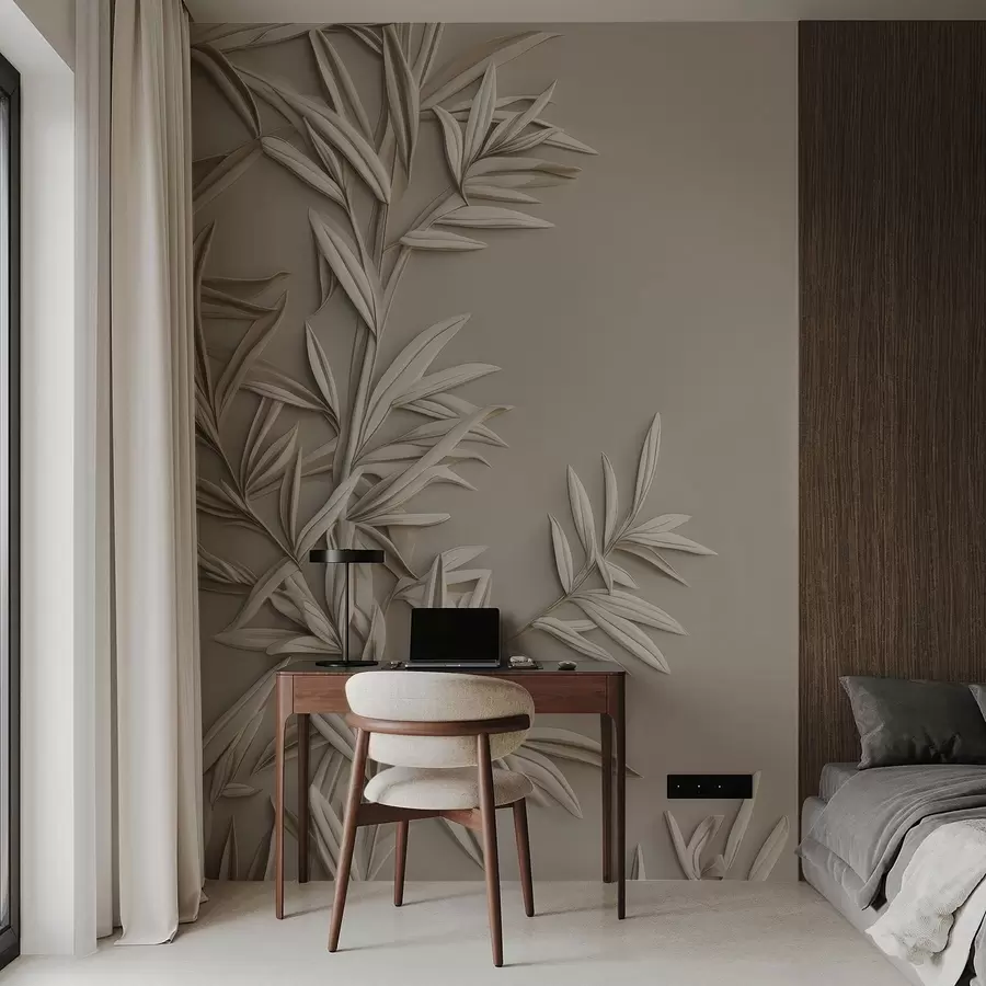 Фототапет Имитация на барелефни листа w05244