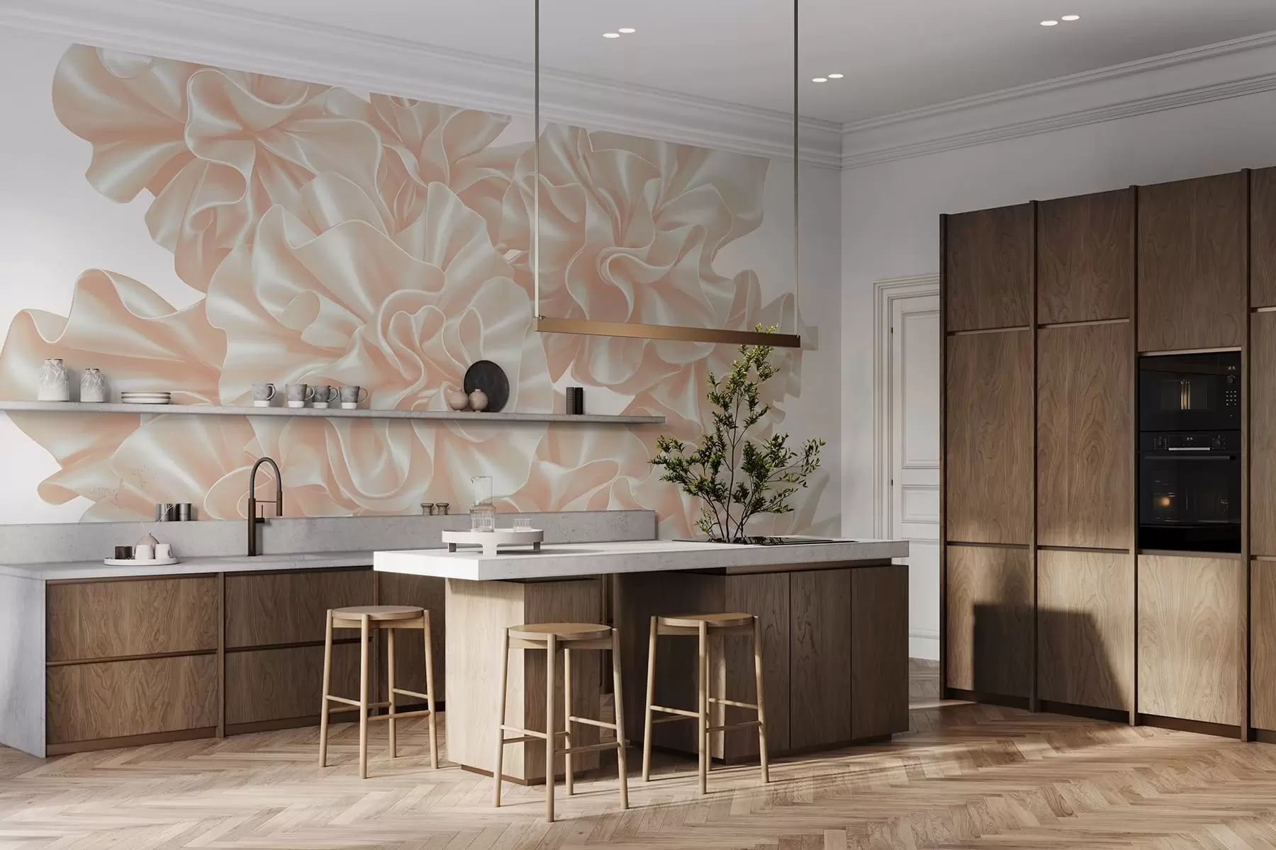 Фототапет Имитация на цветя от панделки w05252