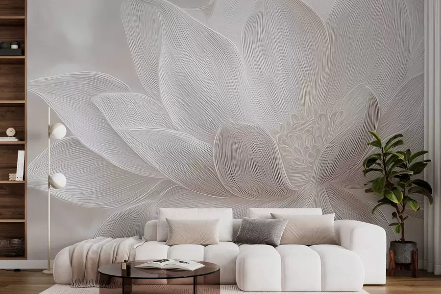 Фототапет Абстрактни вълни в светлобежови тонове w05266