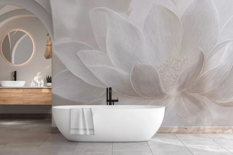 Фототапет Абстрактни вълни в светлобежови тонове w05266