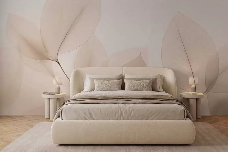 Фототапет Бяло цвете с фина линия w05268