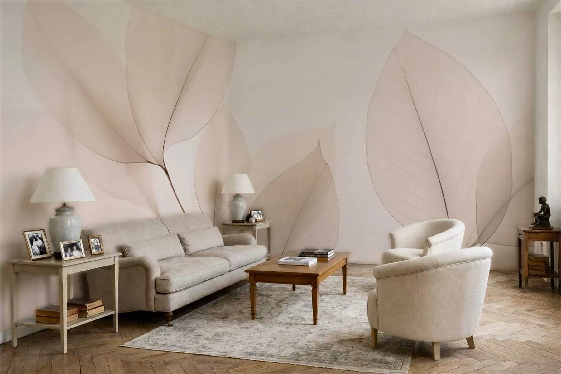 Фототапет Бяло цвете с фина линия w05268