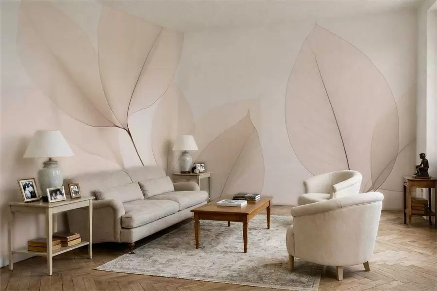 Фототапет Бяло цвете с фина линия w05268