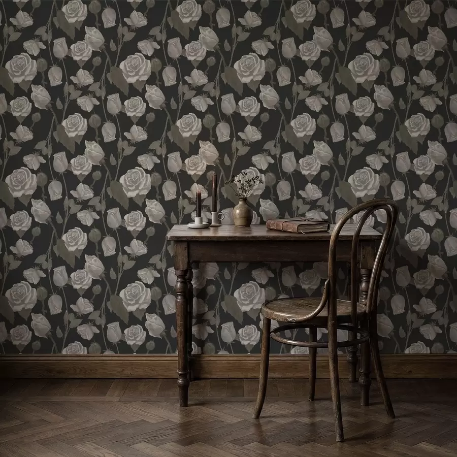 Фототапет Цветя с рози на тъмен фон a01123