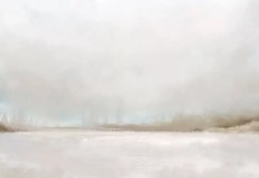 Фототапет Мъглив пейзаж с езеро и гора w05319