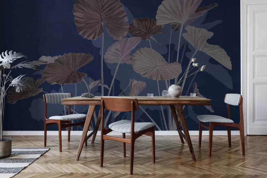 Фототапет Градина с боядисани лотоси w05364