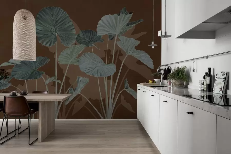 Фототапет Градина с боядисани лотоси w05364v1