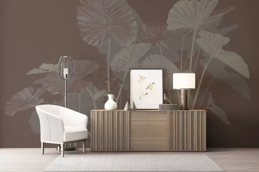 Фототапет Градина с боядисани лотоси w05364v2