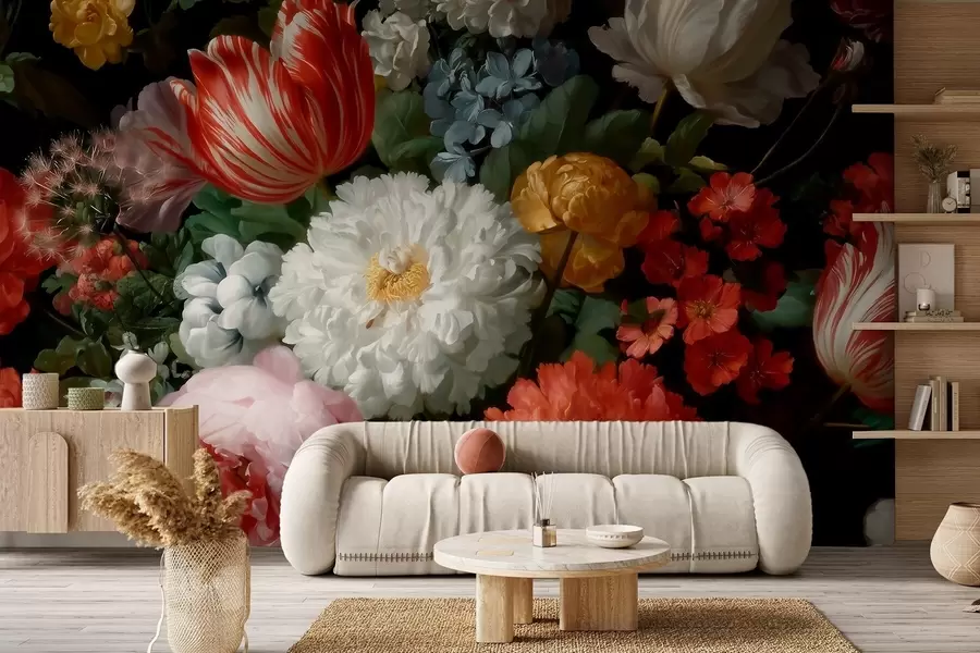 Фототапет Разкошна цветяна композиция от пролетна градина w09676