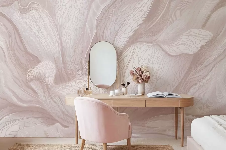 Фототапет Абстрактно цвете в светлобежови нюанси w05119