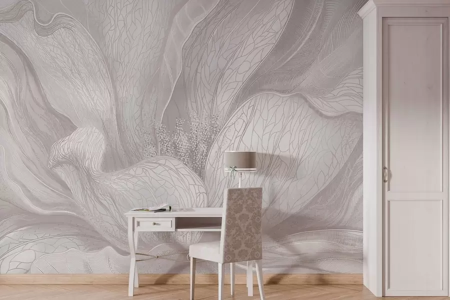 Фототапет Леко абстрактно цвете с плавни линии w05119v3