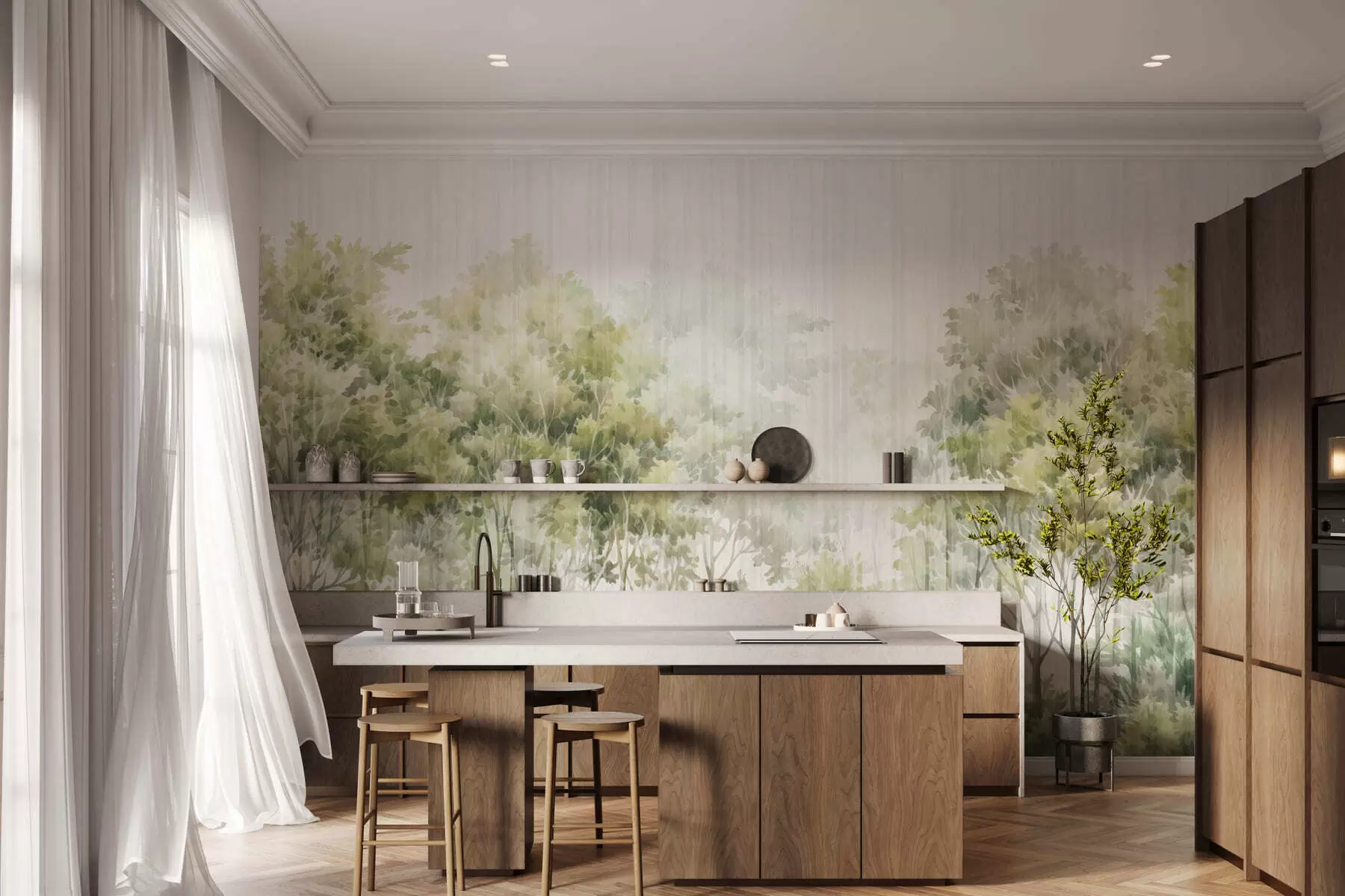 Фототапет Гъста гора и линии w05442