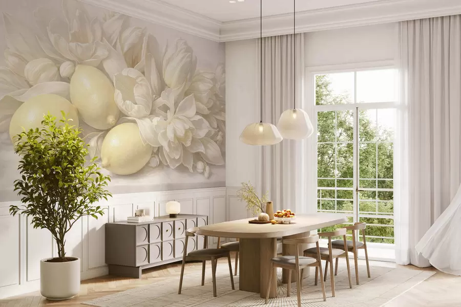 Фототапет Нежен цветя с нотки на лимон w05449