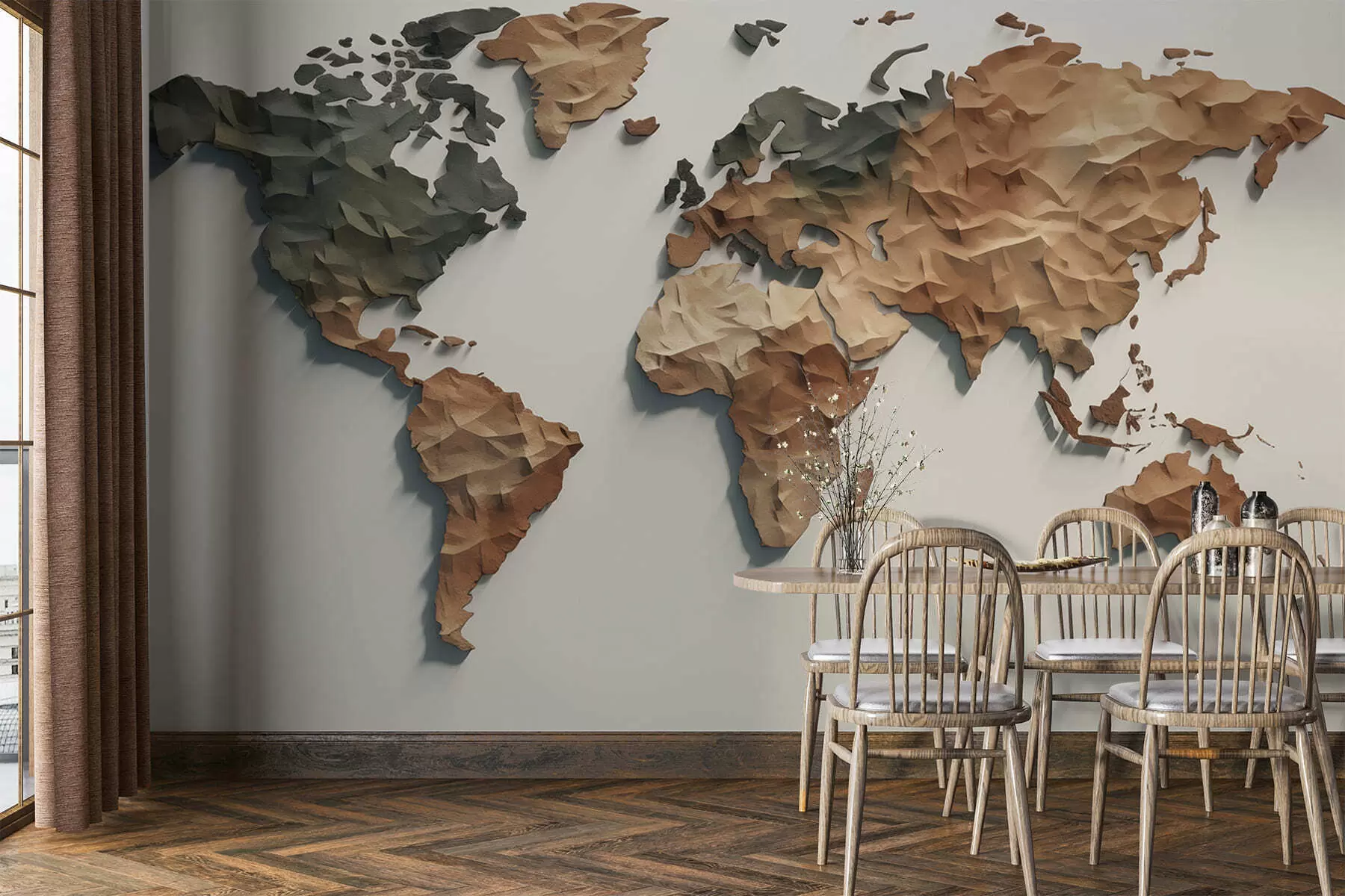 Фототапет Абстрактна карта на света c00011