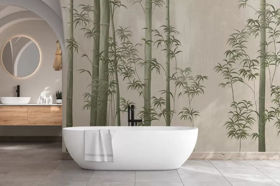 Фототапет Светлозелен бамбук  w05120v1