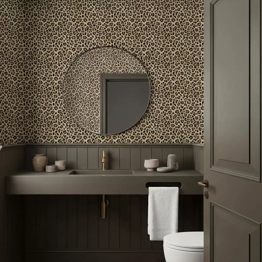 Фототапет Леопардов десен с петна върху светъл фон a01151