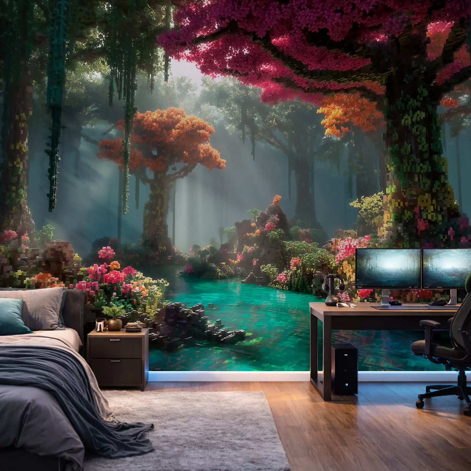 Фототапет Горичка от „Очарованата гора“ на Pixel, вдъхновена от видеоигри w09683