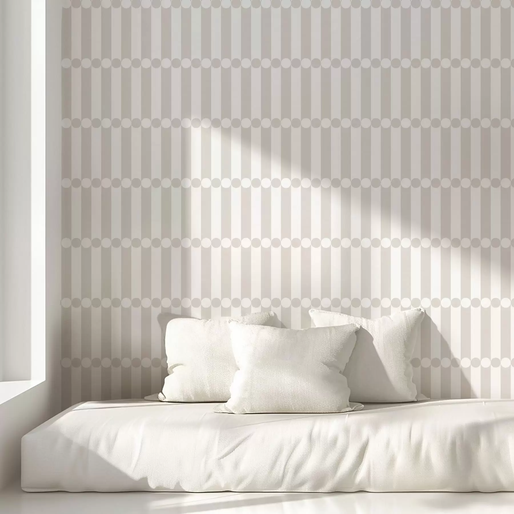 Фототапет Светли неутрални ивици с ред кръгчета a01186v2
