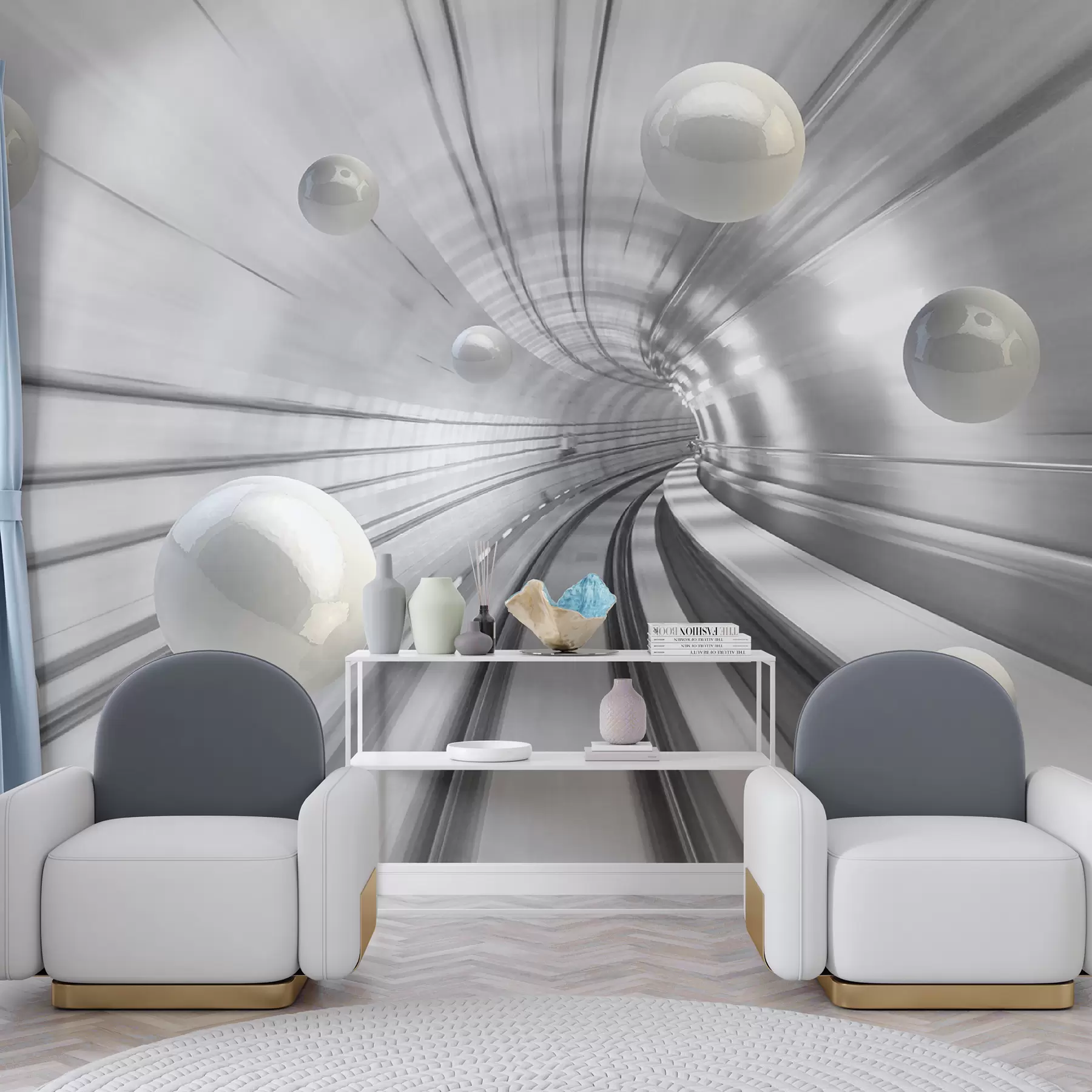 Фототапет Тунел с лъскави сфери u17532