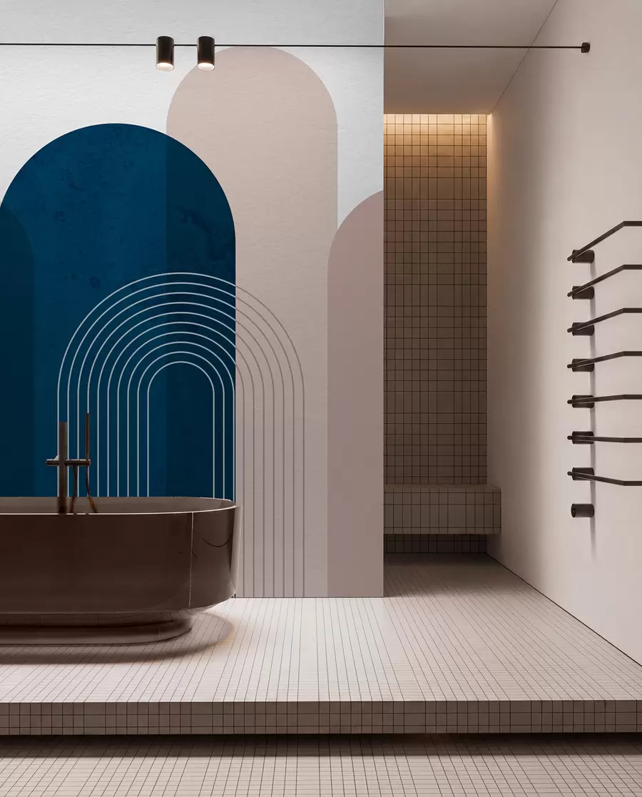 Фототапет Абстрактни сини и бежови арки u73098