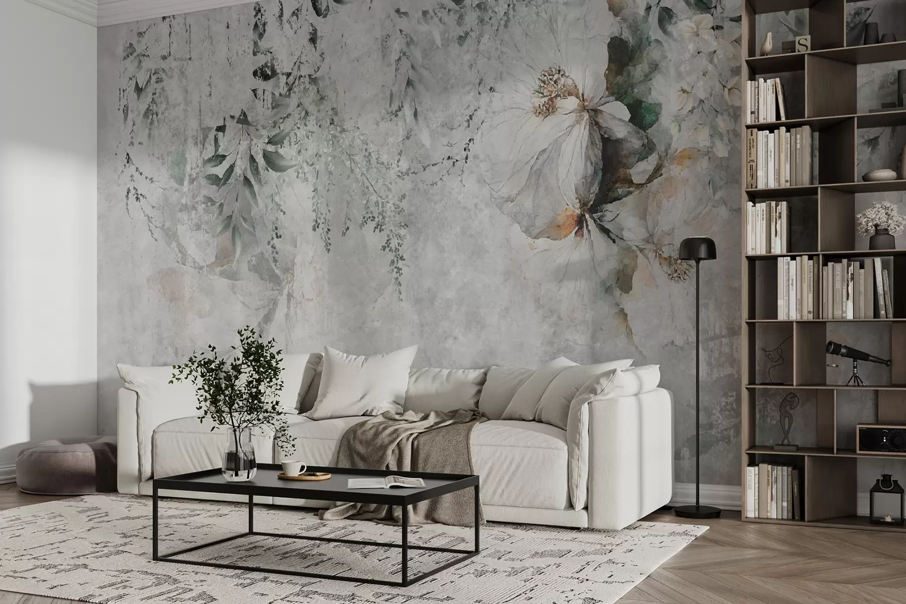 Фототапет Цвете на бетонен гръндж фон u73969