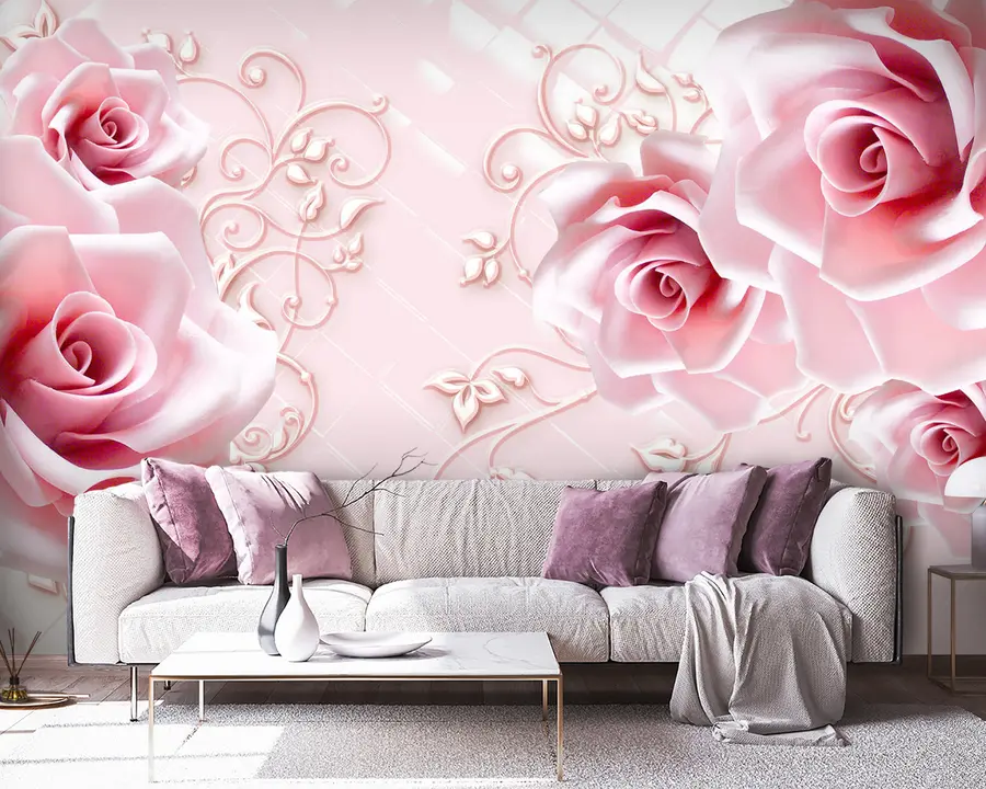 Фототапет Цвете, бяло и листенца u47279