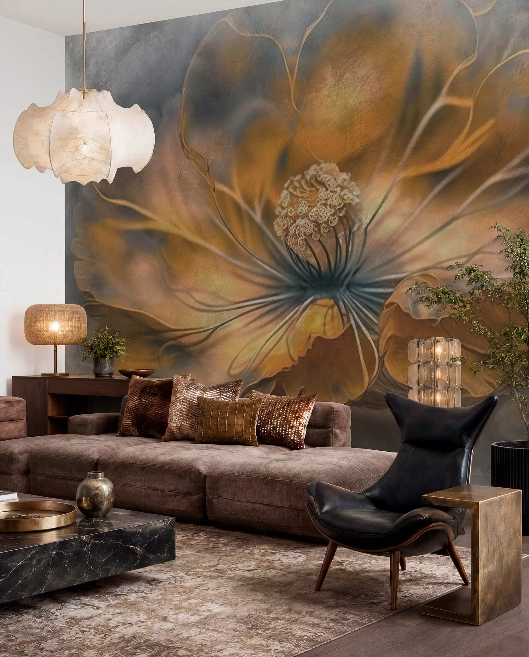 Фототапет Златен цвят върху антрацит u93916