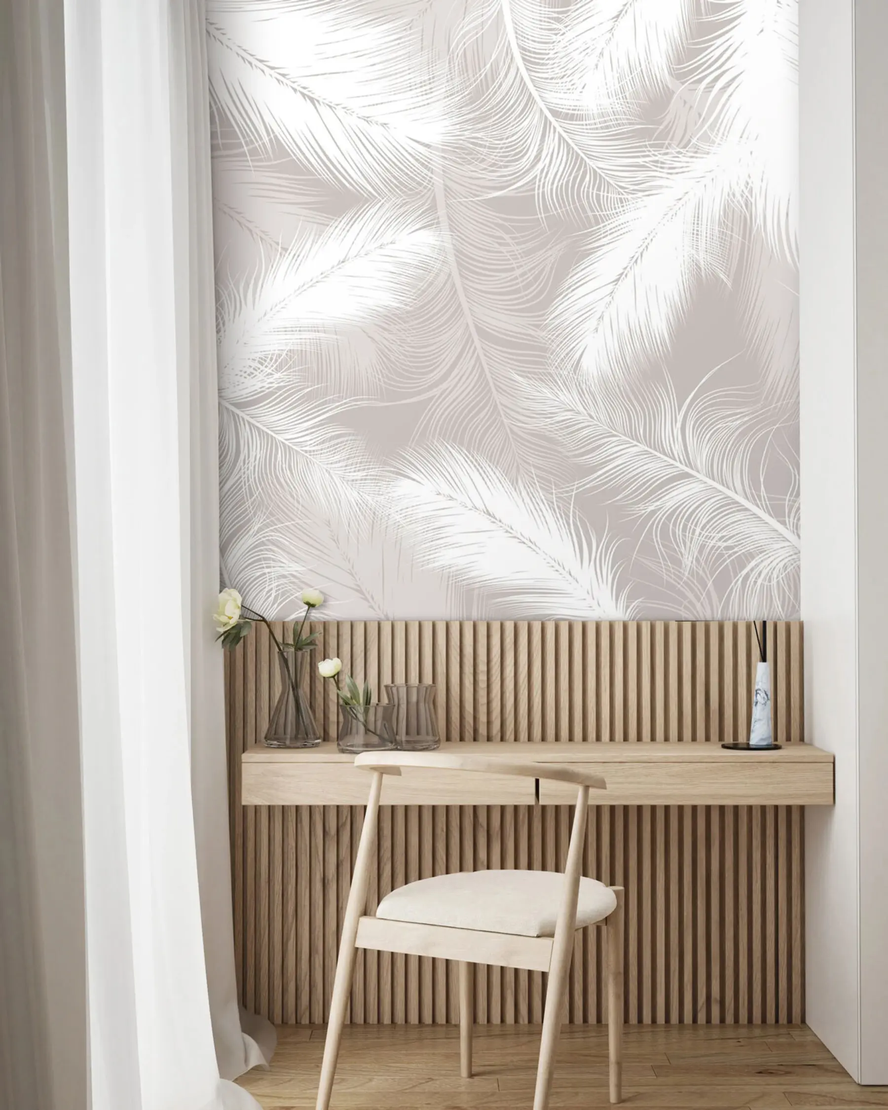 Фототапет Нежни бели пера u74474