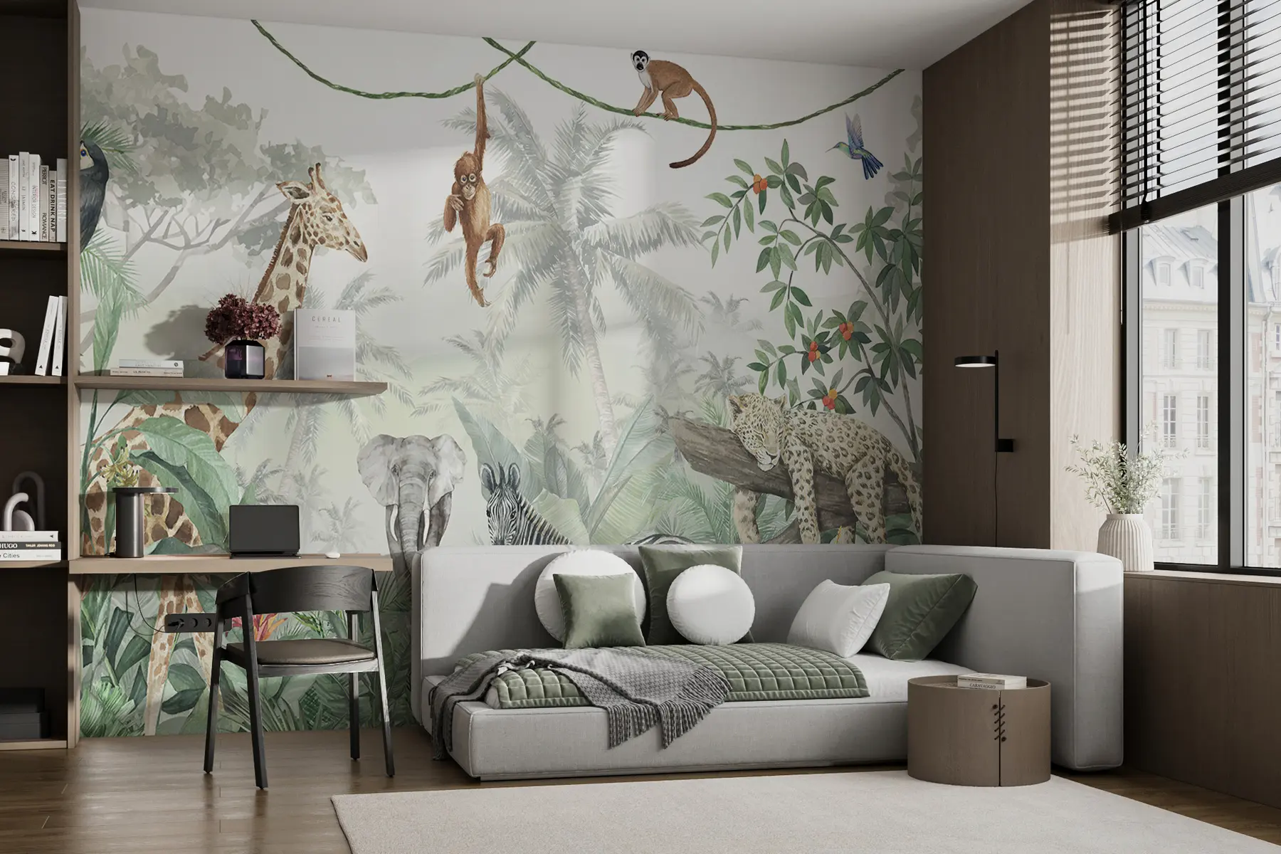 Фототапет Панорама на джунгла с животни u74709