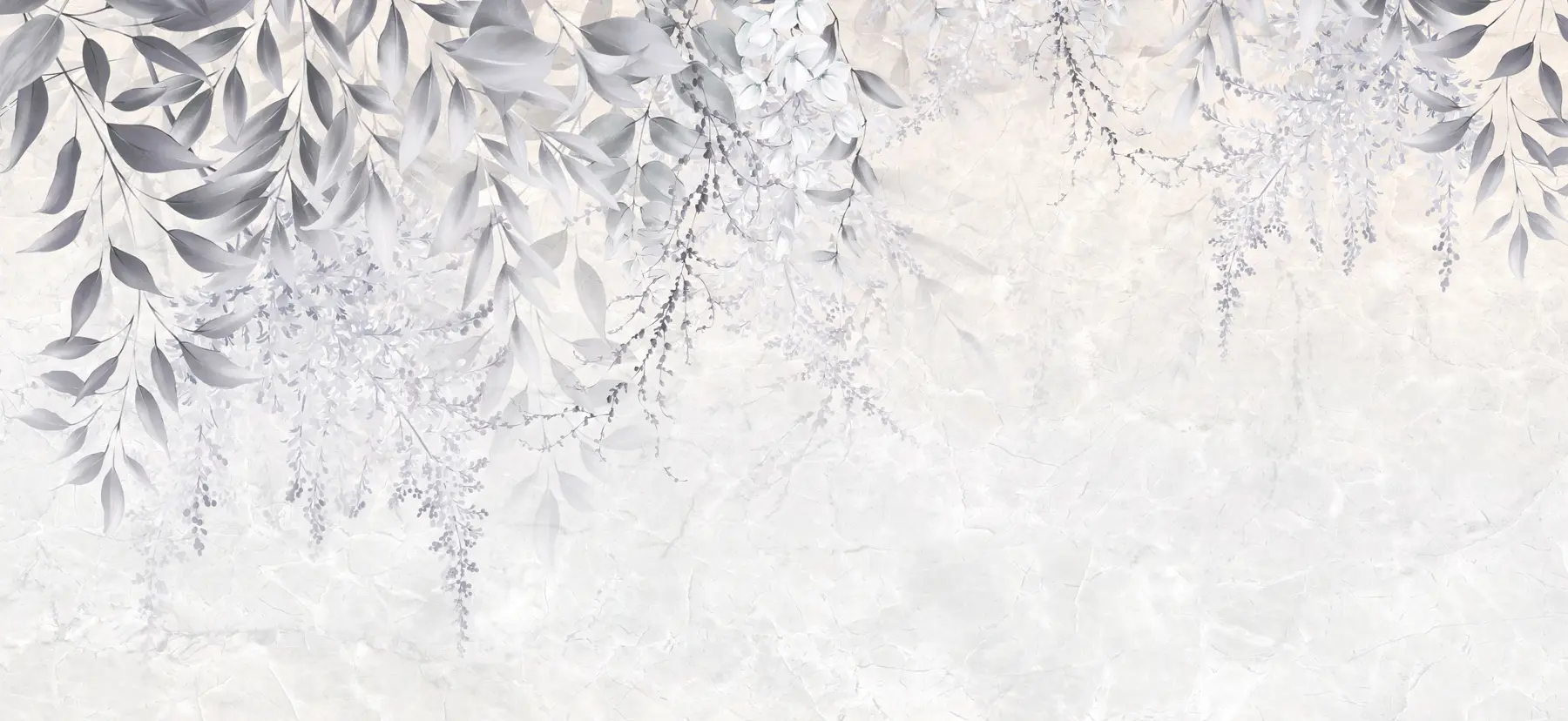 Фототапет Сиви листа с цветя u94228