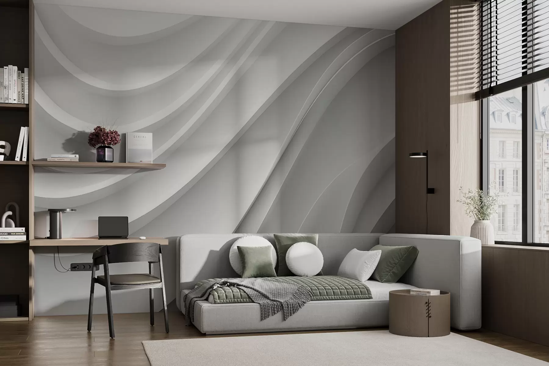 Фототапет Бели 3d вълни u94078