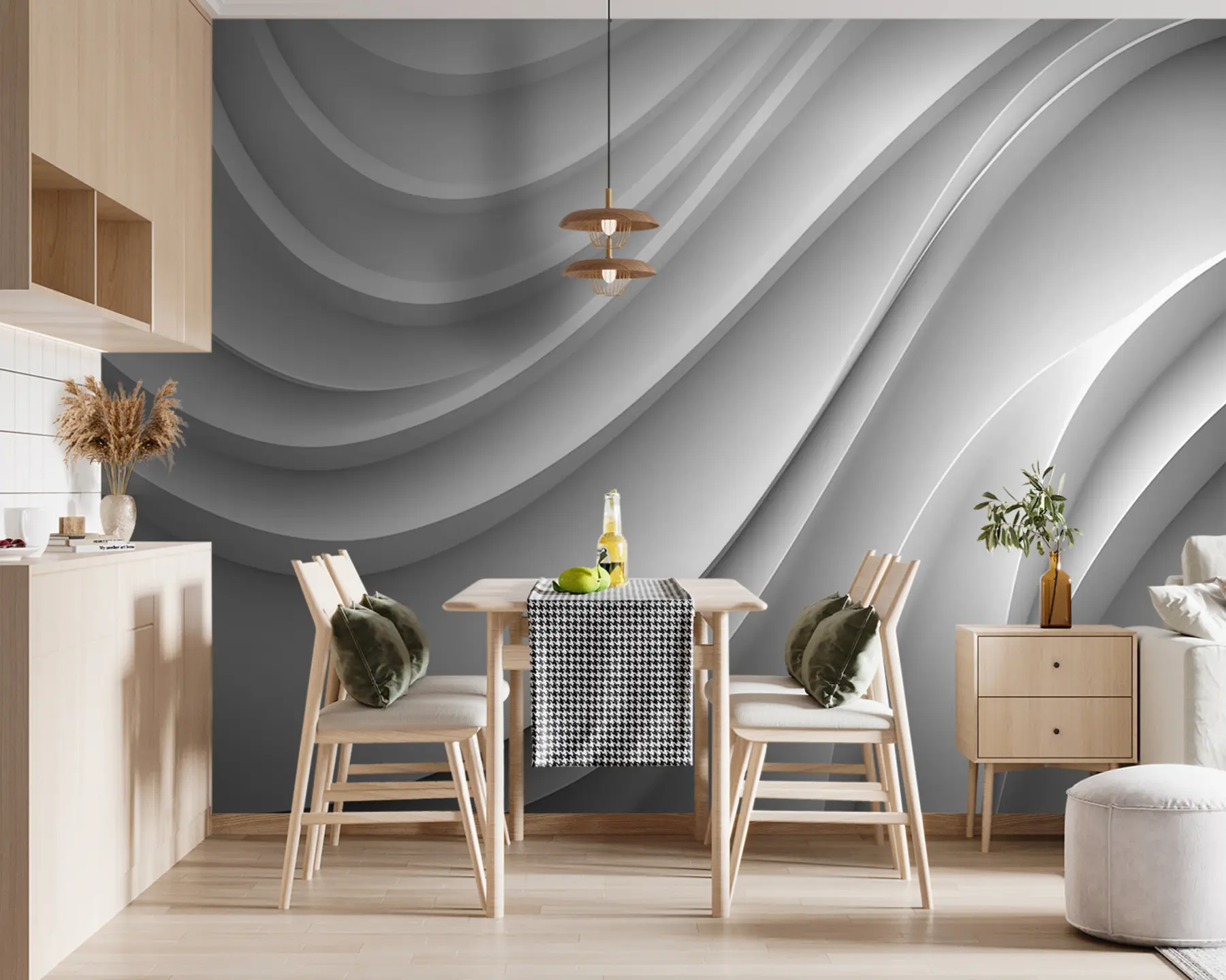 Фототапет Бели 3d вълни u94078