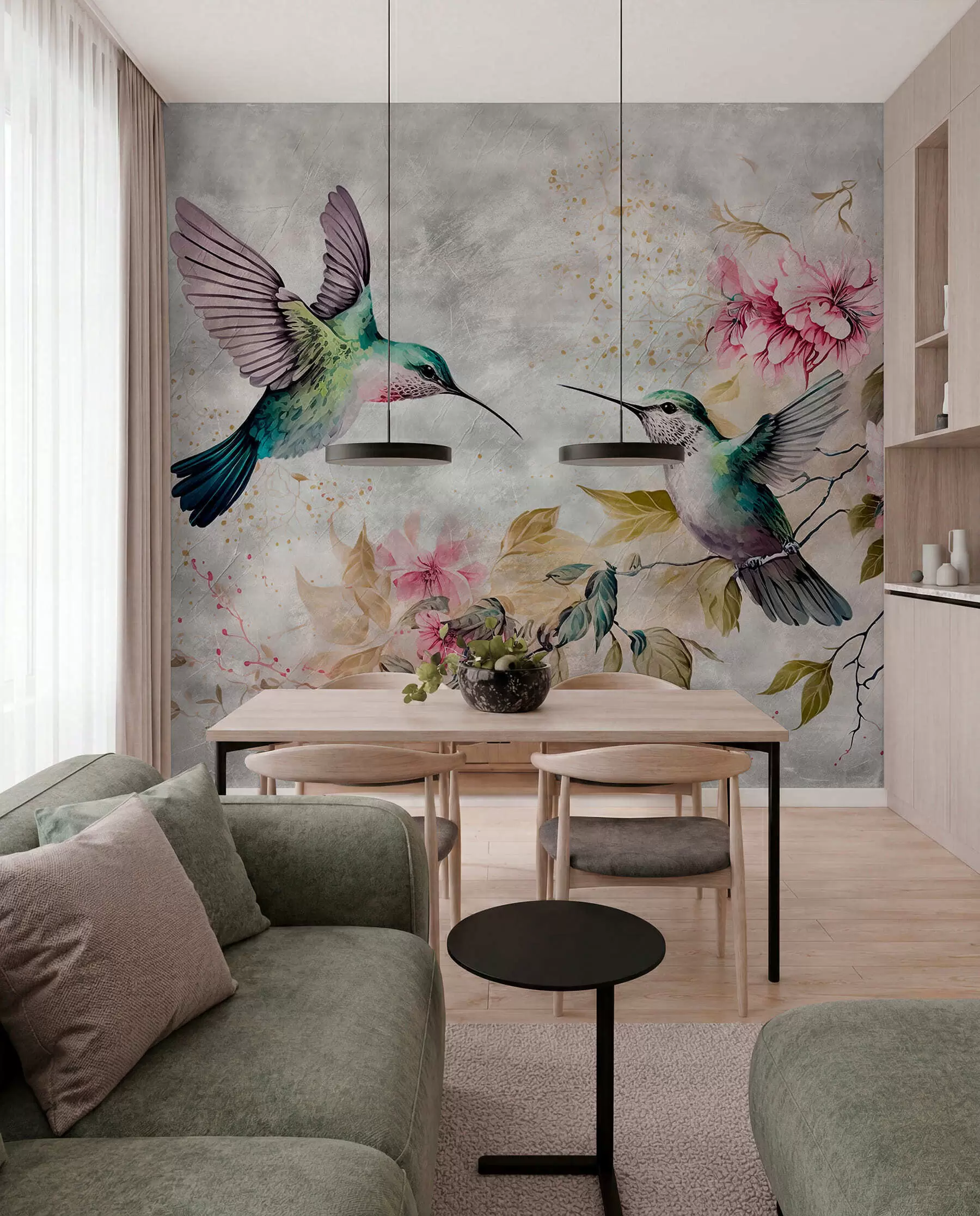 Фототапет Акварелни колибри на клон u93994