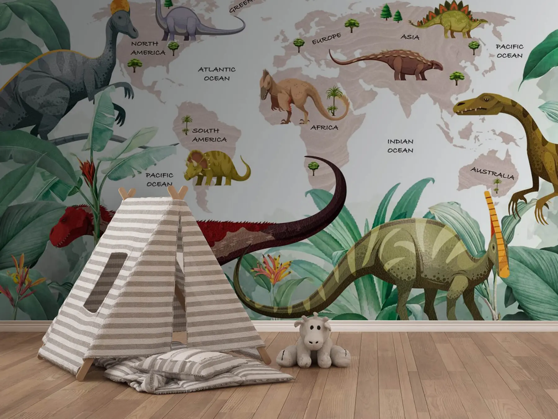 Фототапет Карта на света на динозаврите u71068v4