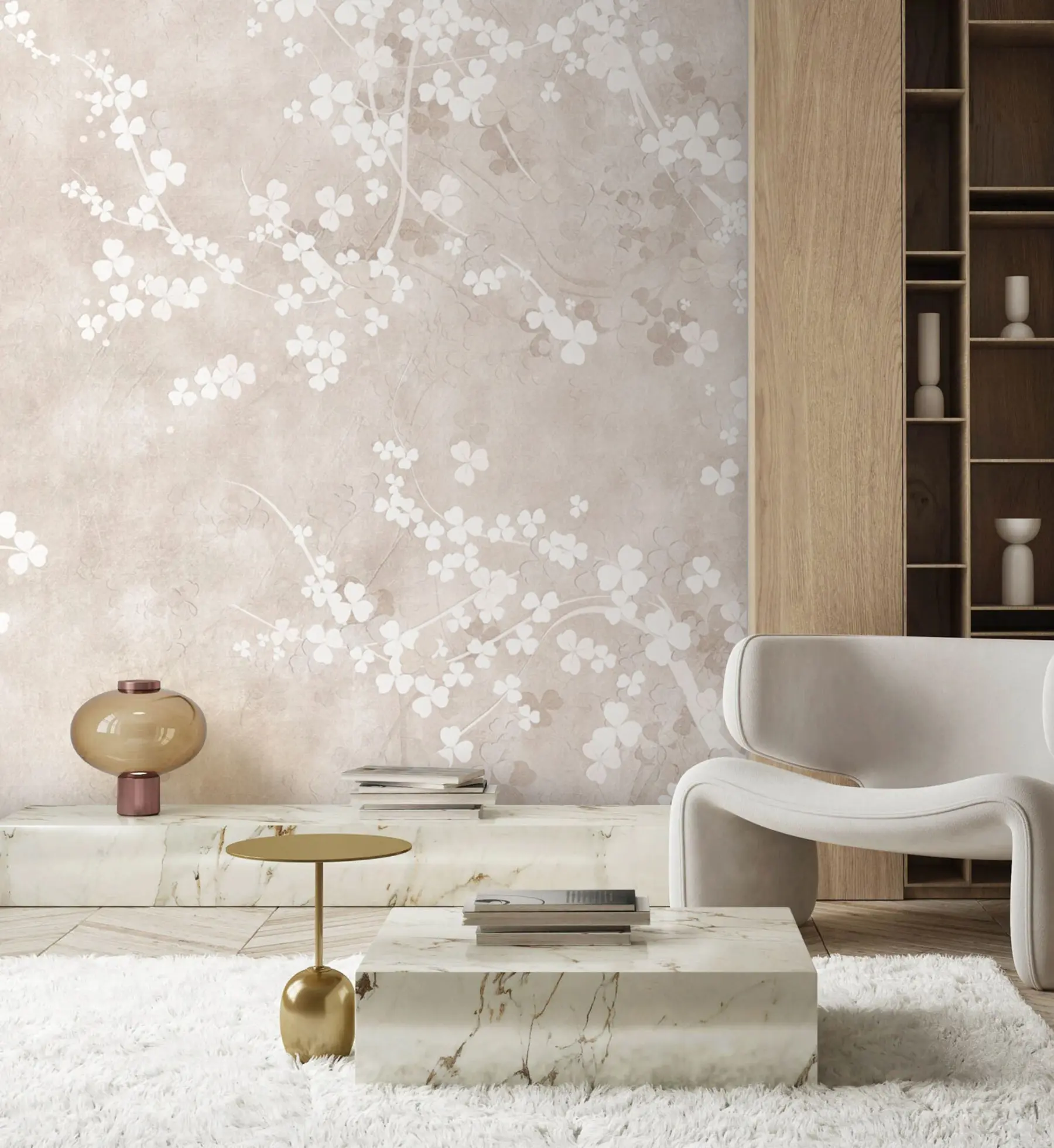 Фототапет Бели крехки клонки и цветя u94458