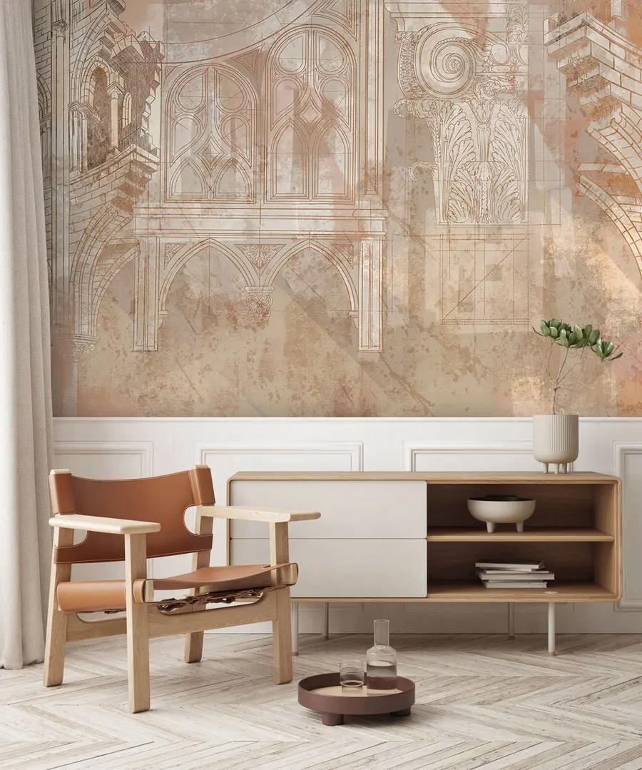 Фототапет Архитектурно изкуство рисунка на колони и монограм u95126