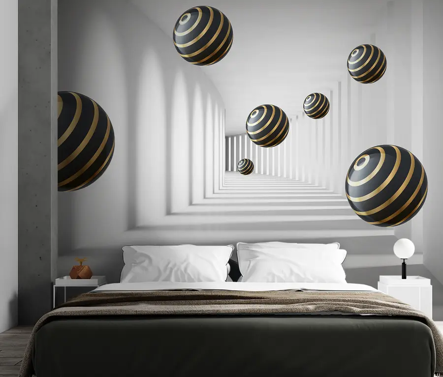 Фототапет 3D абстрактен тунел с топки u95356
