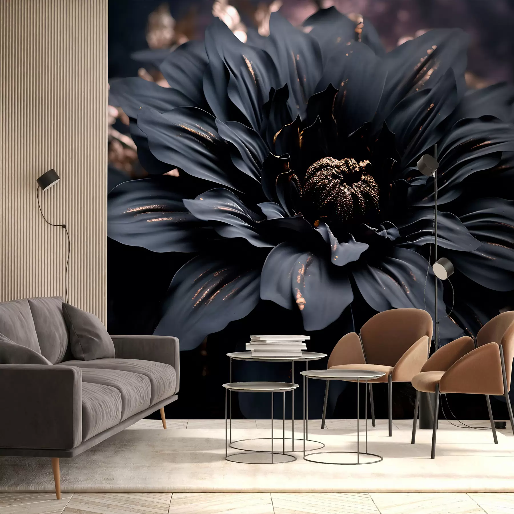 Фототапет Черно цвете с прашец u95247