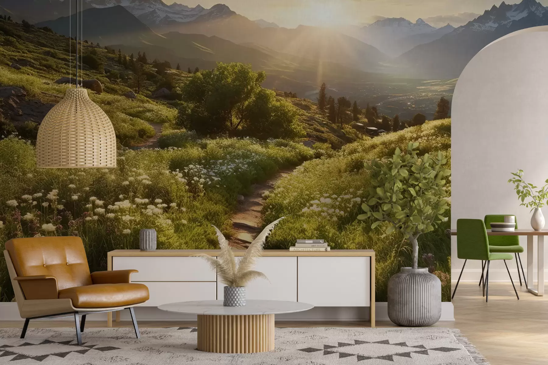 Фототапет Планински пейзаж залез u96209