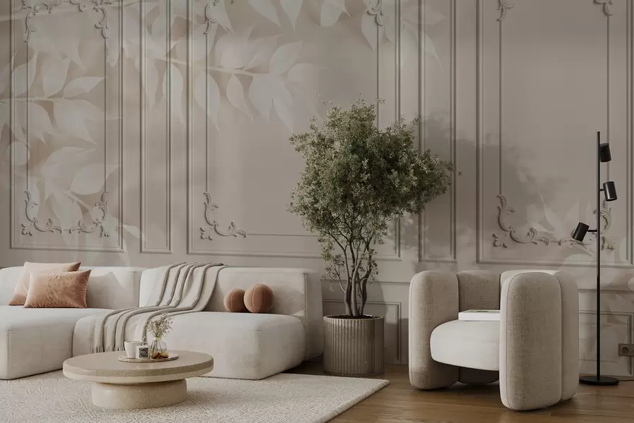 Фототапет Класически английски боазери пана с листа u96165