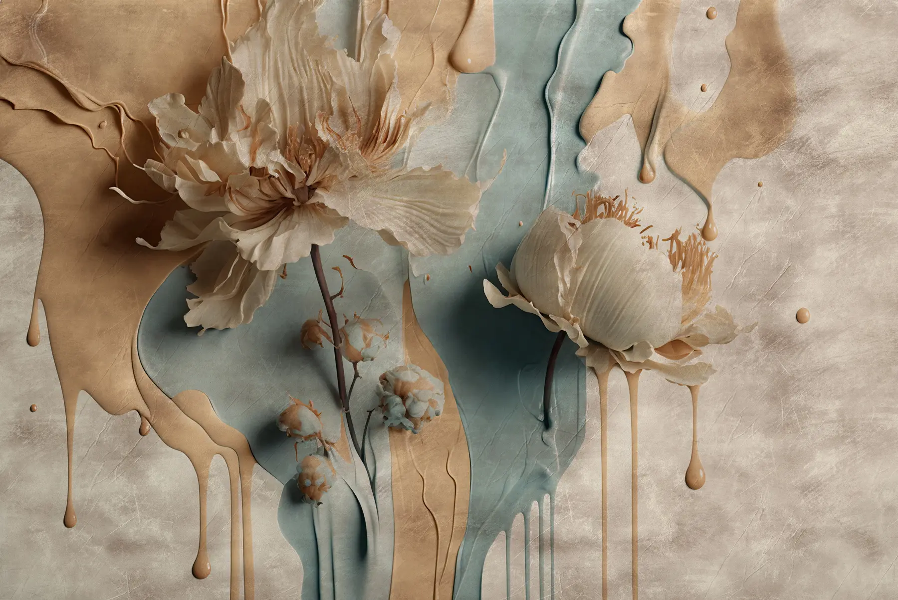 Фототапет Цветя и ивици боя u95662